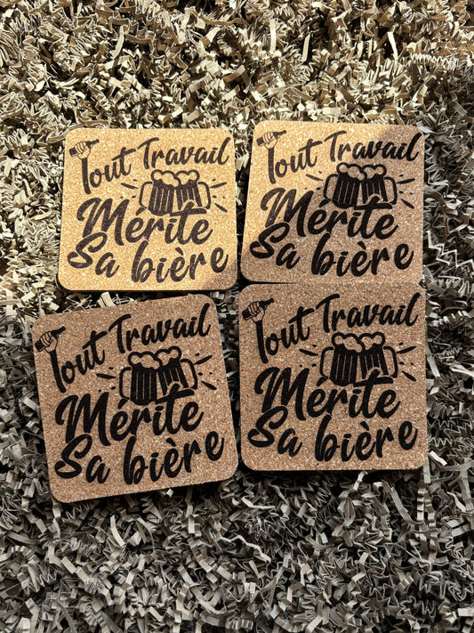 Sous verres liège "Bière"